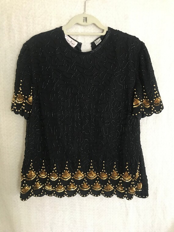 gold formal blouse