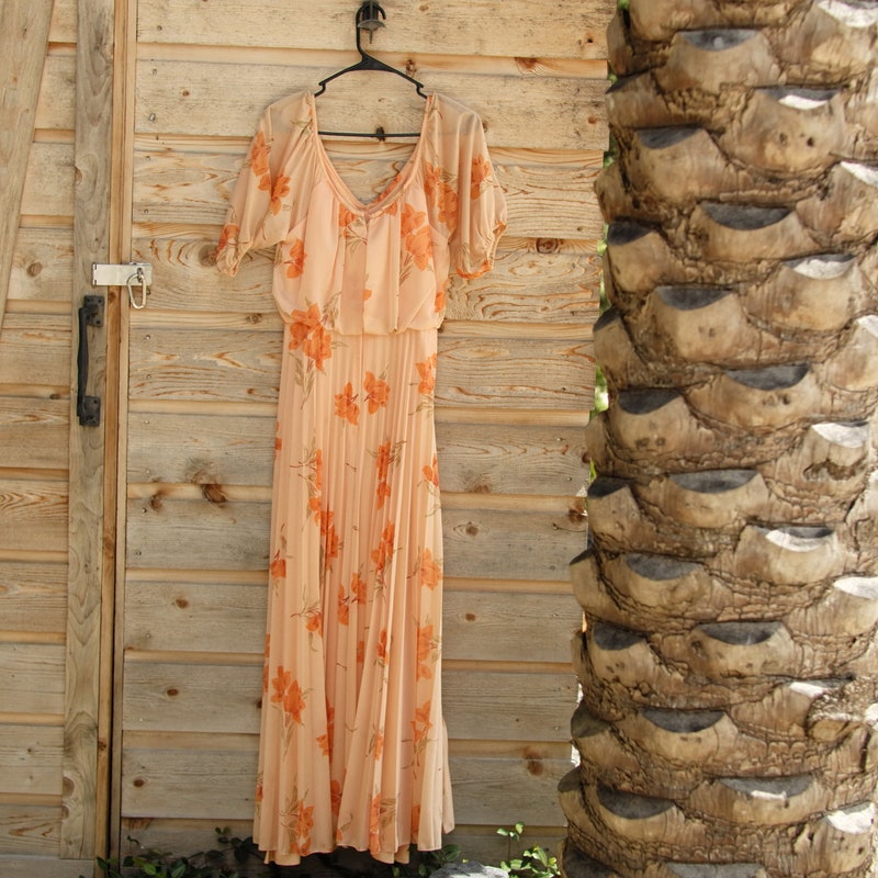 Peach Flowers Dress