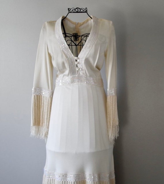 RARE 1960s “FUNKY” boho/hippie dress. Size S.