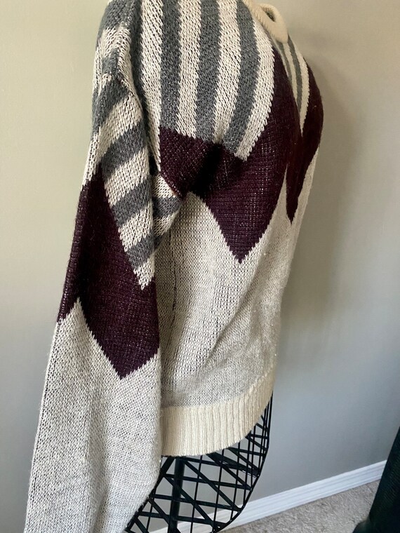 VTG 80s Gabrielle Sweater Geometric Pattern Knit … - image 5