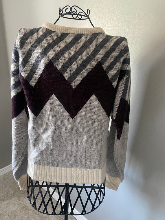 VTG 80s Gabrielle Sweater Geometric Pattern Knit … - image 3