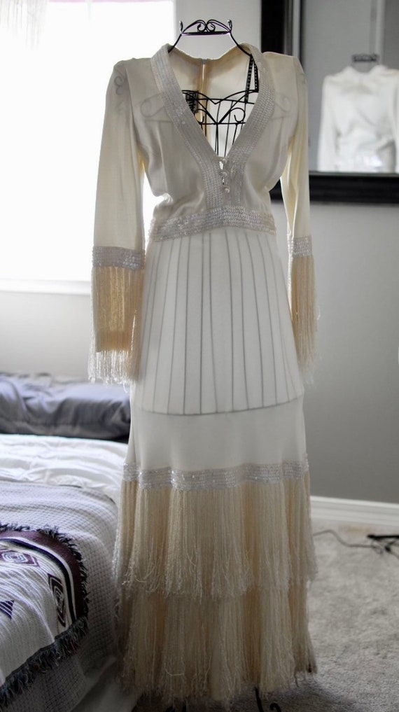 RARE 1960s “FUNKY” boho/hippie dress. Size S. - image 2