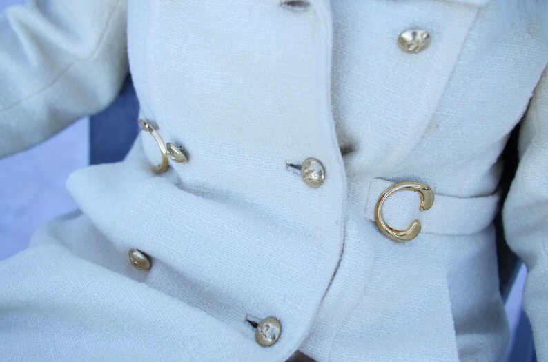 RARE I. Magnin & Co. 50s/60s Vintage Union-Made cream winter coat. image 10