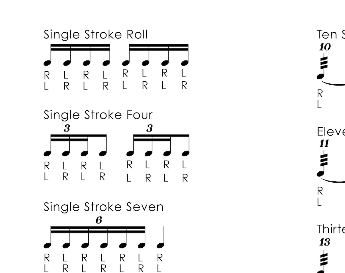 PRINTABLE 40 Drum Rudiments Etsy printable-40-drum-rudiments-etsy