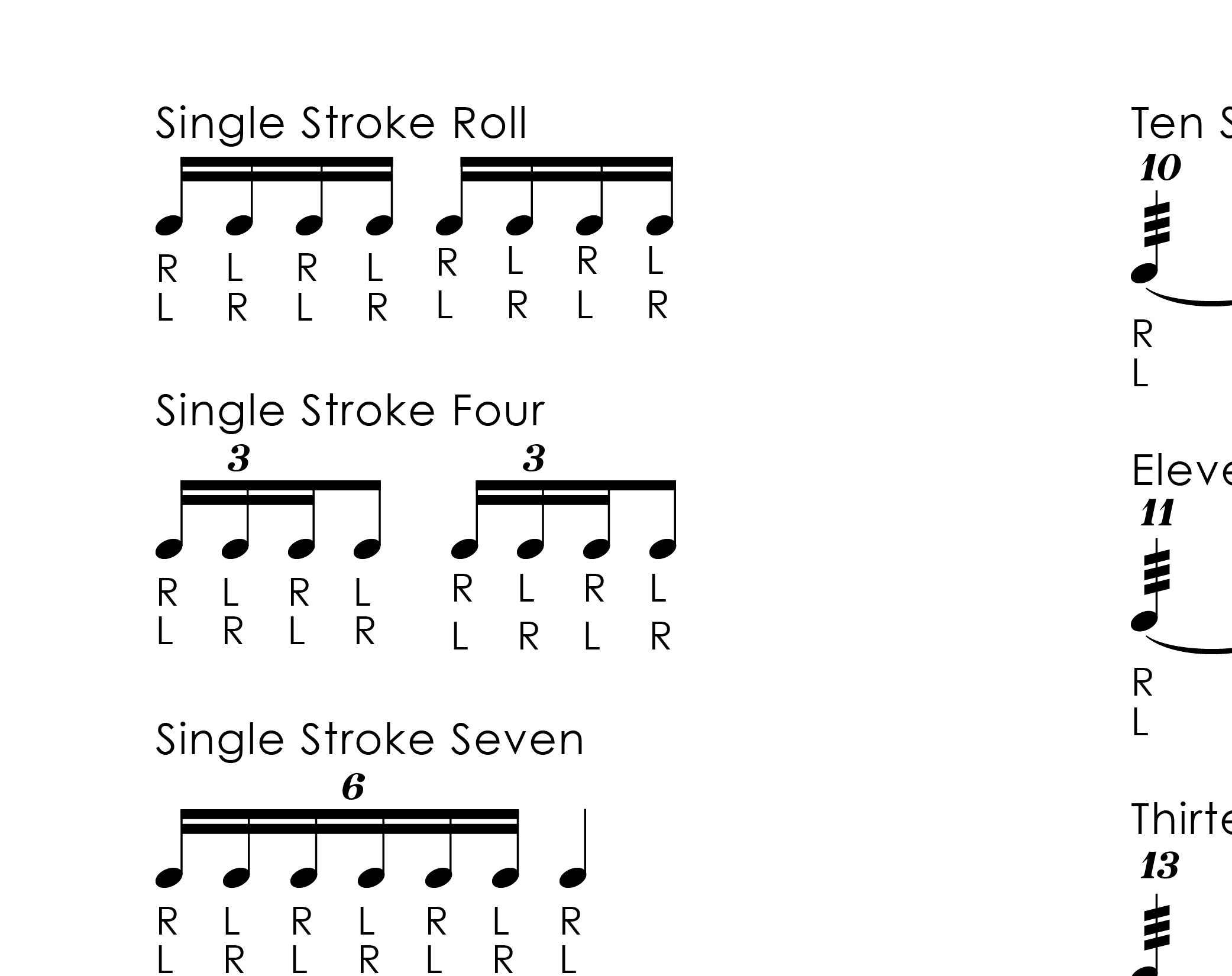 PRINTABLE 40 Drum Rudiments Etsy Canada