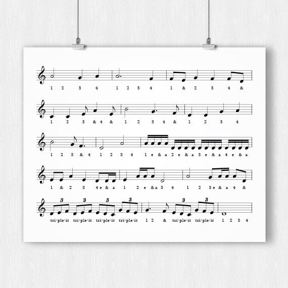 Timing Music Reference Poster Etsy