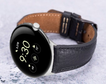 Personalisiertes schwarzes Lederarmband für Google Pixel: Personalisiertes Armband