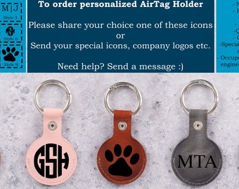 AirTag Keychain, Leather AirTag Case, AirTag Keyring, Customized Air Tag Keychain, Personalized Airtag Holder, Best Gift for Men & Women