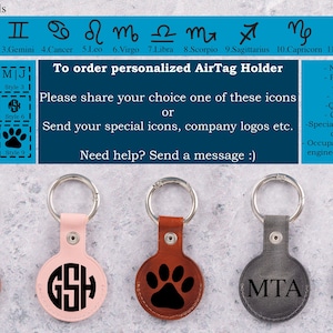 AirTag Keychain, Leather AirTag Case, AirTag Keyring, Customized Air Tag Keychain, Personalized Airtag Holder, Best Gift for Men & Women