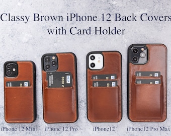 Leather iPhone 12 Pro Max Card Holder Case, iPhone 12 Pro Back