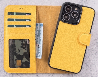 Leather iPhone 16 Pro Max Case Women, iPhone 15 Wallet Case for