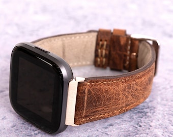 Personalized Leather Fitbit Versa 4 3 2 1 Bands Men, Large Fitbit Sense 2 Bands Him, Fitbit Lite Band, Fitbit Sense Fitbit Blaze Watch Strap