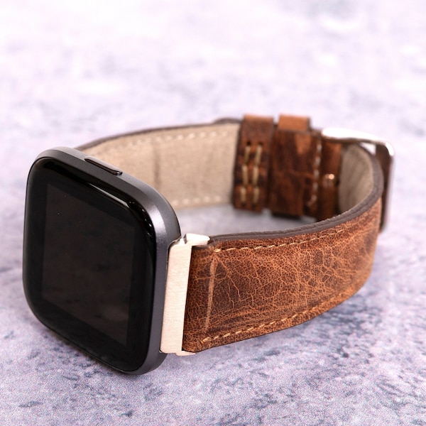 Personalized Leather Fitbit Versa 4 3 2 1 Bands Men, Large Fitbit Sense 2 Bands Him, Fitbit Lite Band, Fitbit Sense Fitbit Blaze Watch Strap