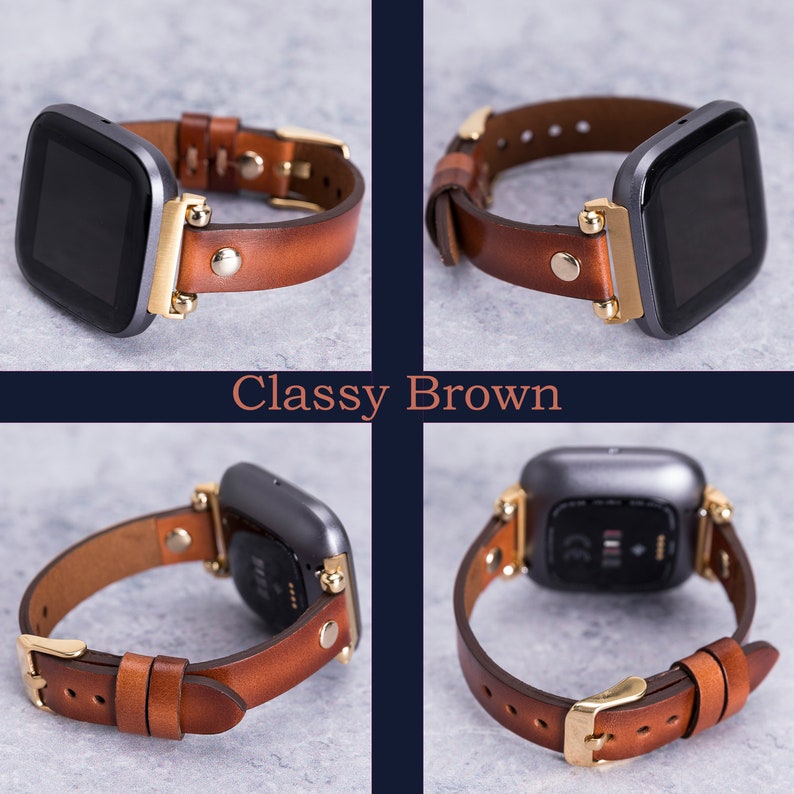 Fitbit Versa 4 3 2 1 Bands Women Leather Fitbit Sense Strap Etsy