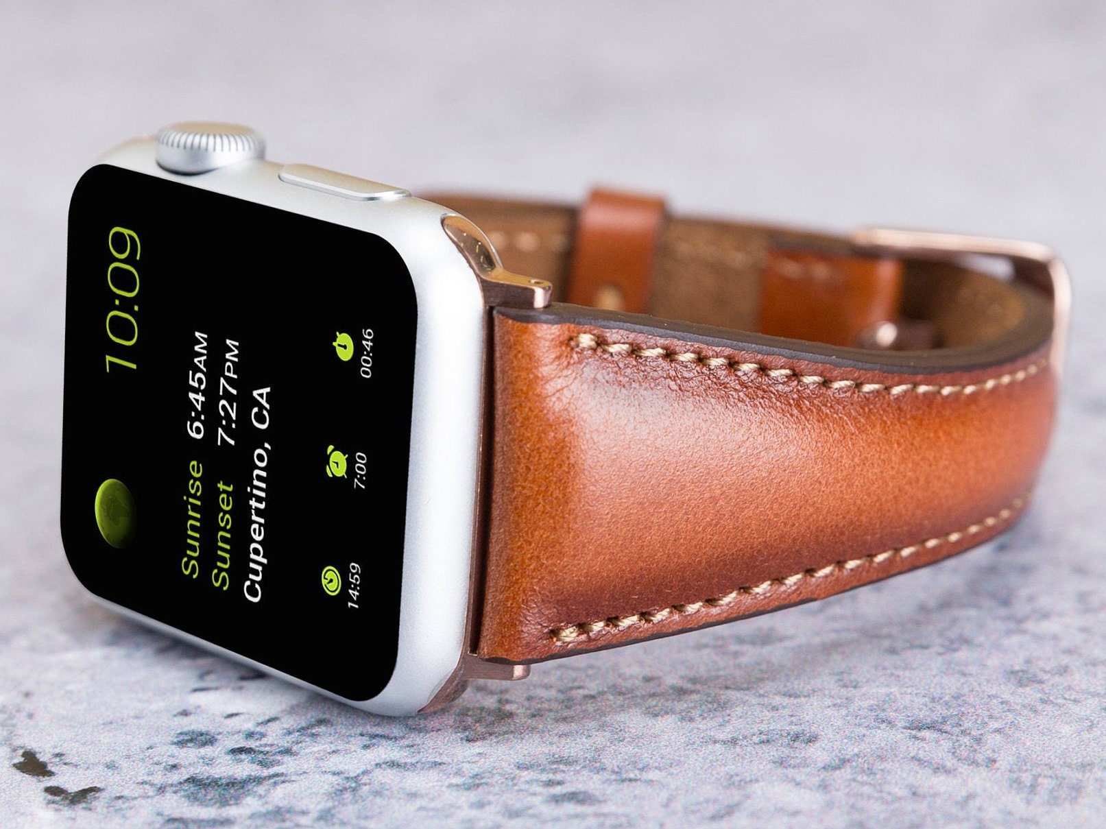 Classy Brown Slim Leather Apple Watch Band 38mm 40mm 42mm Etsy