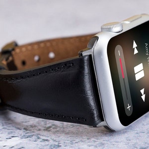 Slim Apple Watch Band Women 42mm 41mm 40mm, Black iWatch Strap 46mm 45mm 44mm, Apple Band Series 10 9 8 7 6 5 4 Ultra, Anniversary Gift Her