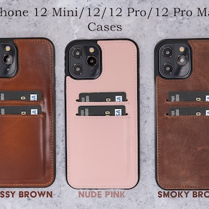 Leren iPhone 12 Case, iPhone 12 Pro Case, iPhone 12 Pro Max Case, iPhone 12 Mini Back Covers voor mannen en vrouwen met kaarthouder, GROTE UITVERKOOP