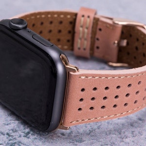 Apple Watch Band 40mm 38mm Women, Perforated Leather Apple Watch Band 42mm 44mm 45mm, iWatch Strap Series 9 8 7 6 5 4 SE Ultra, Gift for Her