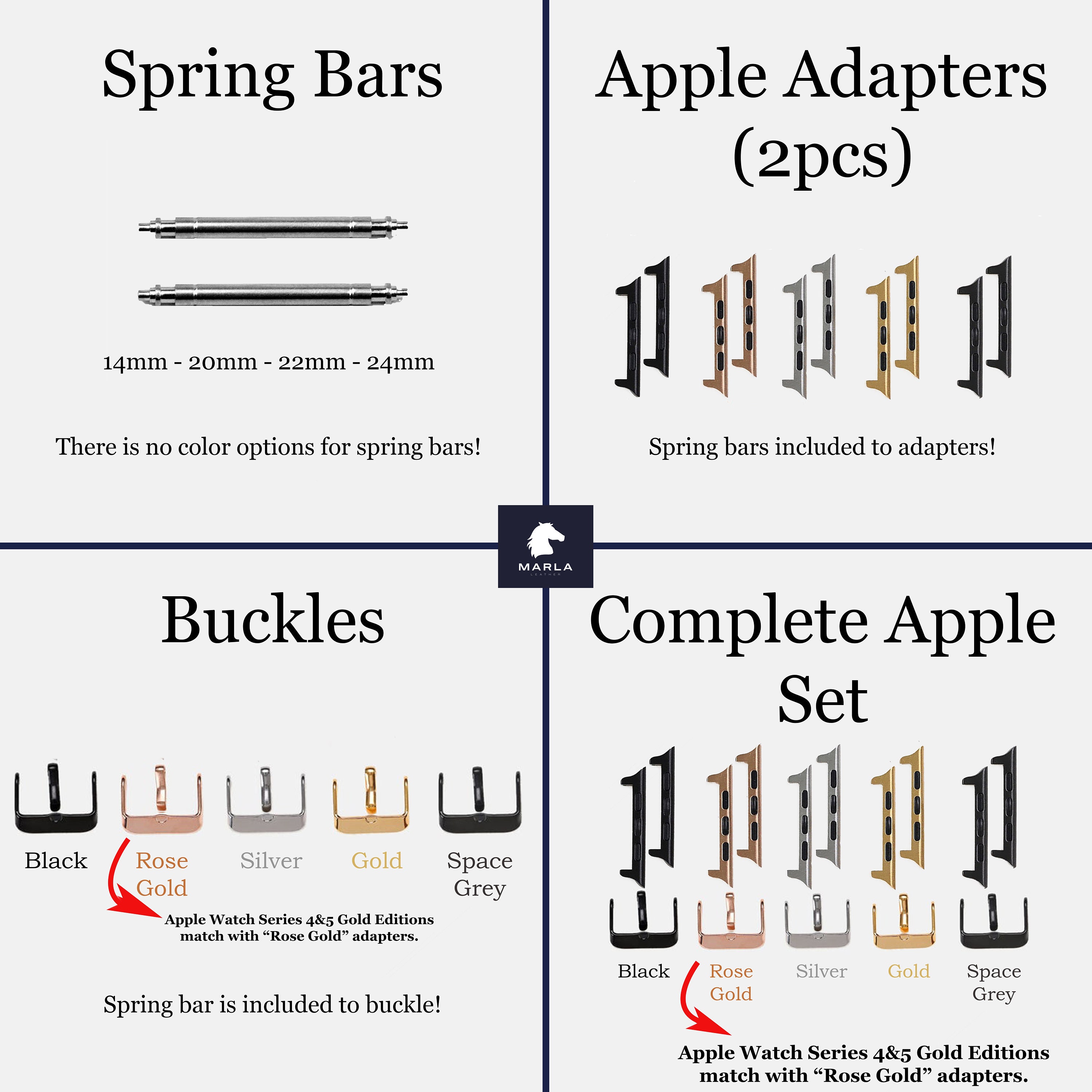 Apple Watch Band Adapter Set 316L Stainless Steel Fitbit | Etsy Australia