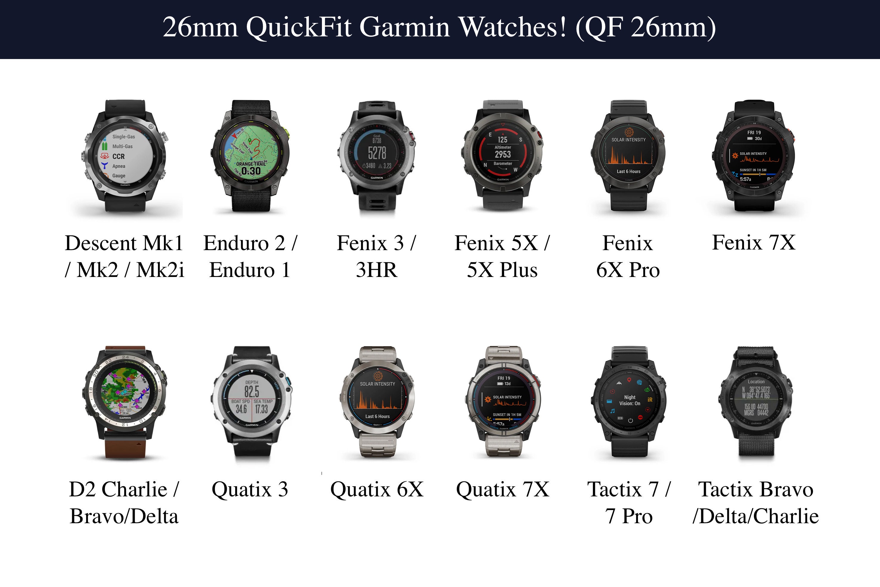 Leather Garmin Watch Bands, Garmin Fenix 7 6 5 Quatix 7 6 5 Instinct 2 1  Approach S62 S42 Forerunner 645 245 Venu 3 2 Vivomove 3 Watch Band 
