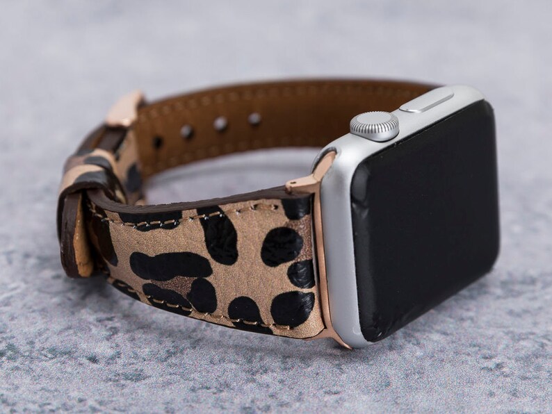 Leopard Pattern Leather Apple Watch Band 38mm 40mm 42mm 44mm | Etsy