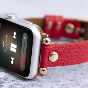 Christmas Apple Watch Band Series 9 8 7 6 5 4 3 SE Band, Slim iWatch Strap 45mm 44mm 42mm 41mm 42mm 40mm 38mm Band, Beaded Apple Watch Band
