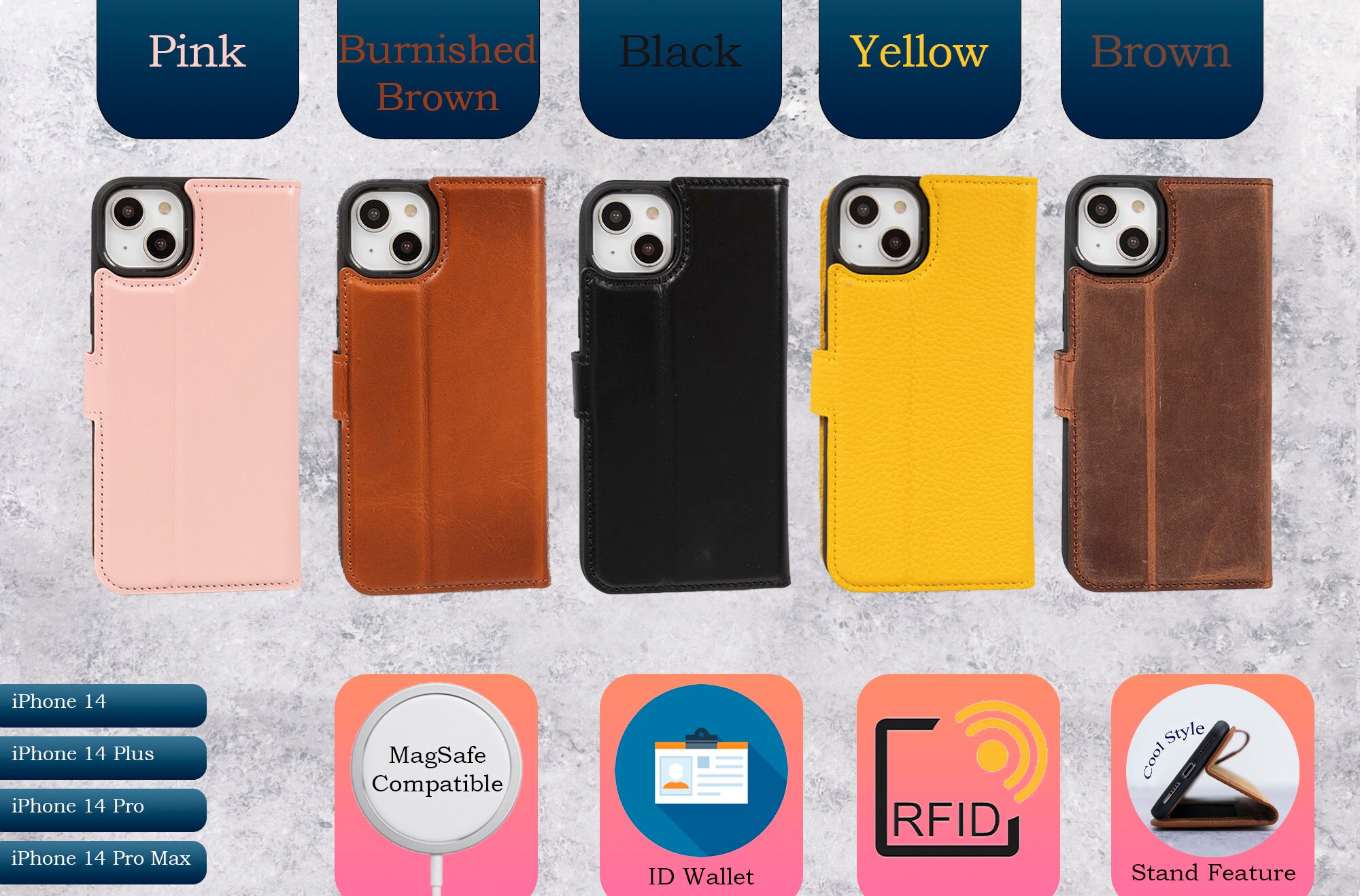 ACOCOBUY Custodia A Portafoglio Per IPhone 14/13, Custodia A Portafoglio Antiurto Per IPhone 13 - Foto 11