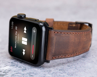 Gift For Men Dad Husband Him, Personalized Custom Leather Apple Watch Band 38mm 40mm 41mm 42mm 44mm 45mm 49mm, Series 9 8 7 6 5 4 SE Ultra 2