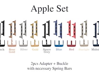 Adaptador Apple Watch Series 8 7 6 5 4 3 2 1 SE Ultra, Fitbit Versa 4 3 2 1 Sense / Charge 5 4 3 / Inspire 3 2 1 Conector, barra de resorte, hebilla