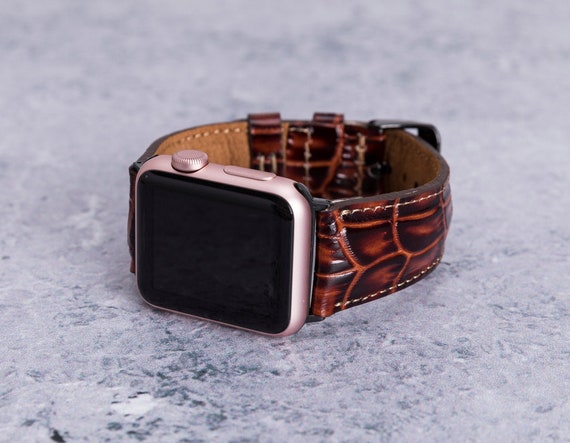 Leather Strap for Apple Watch Band Crocodile Pattern Iwatch 