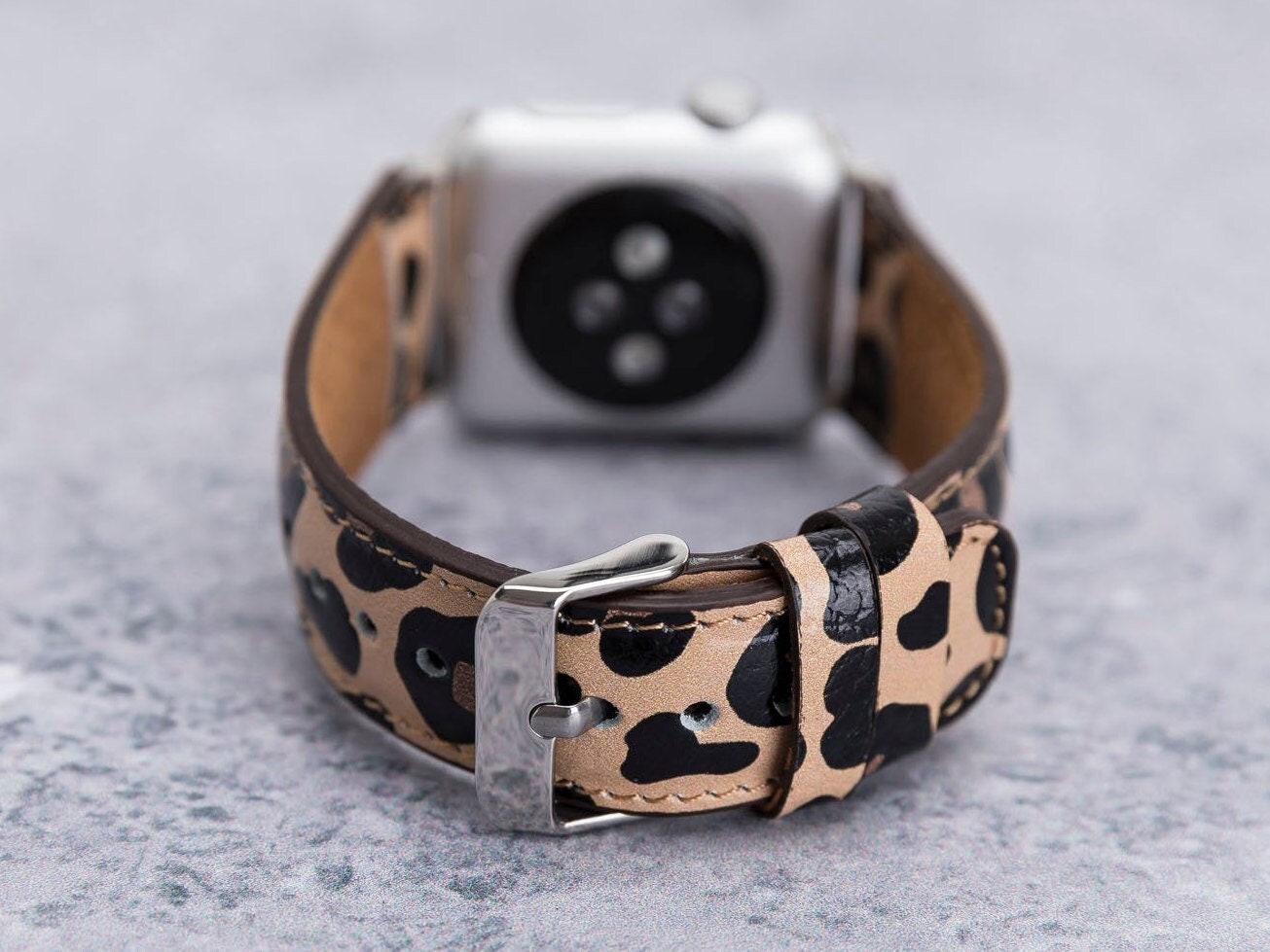 Leopard Leather Apple Watch Band 38mm 40mm 41mm 42mm 44mm  display picture 1