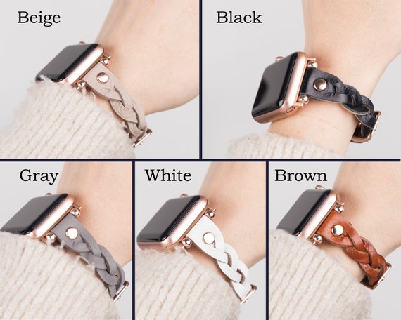 Fitbit Versa 4 3 2 1 Watch Band Women, Leather Fitbit Sense