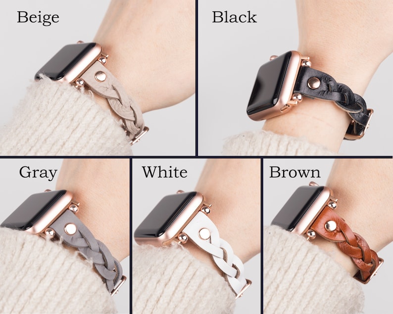 Cinturino per Fitbit Versa 4 3 2 1 da donna, cinturino in pelle per Fitbit Sense 2 da donna, cinturino intrecciato per Fitbit Sense da ragazza, cinturino con perline per Fitbit Lite immagine 1