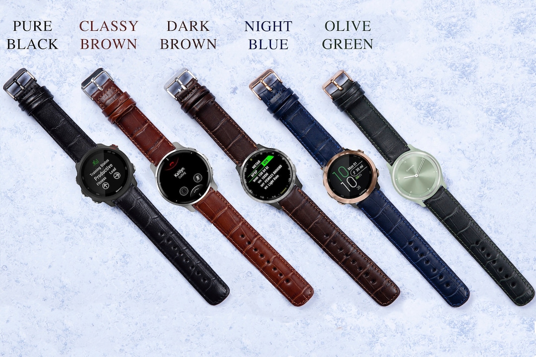Garmin QuickFit ウォッチバンド、クロコダイルレザー Garmin