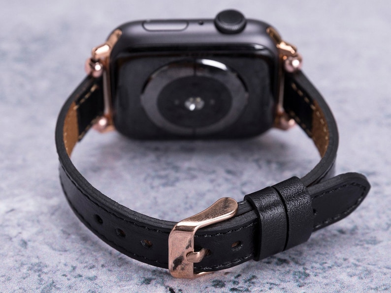 Black Leather Apple Watch Band 38mm 40mm 41mm 42mm 44mm 45mm | Etsy