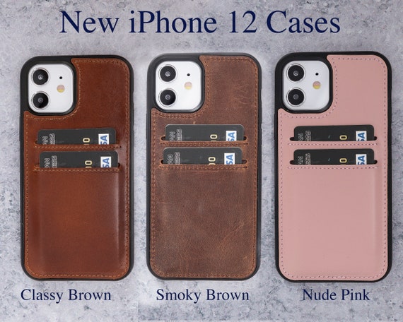 Iphone 12 leather case etsy Clearance