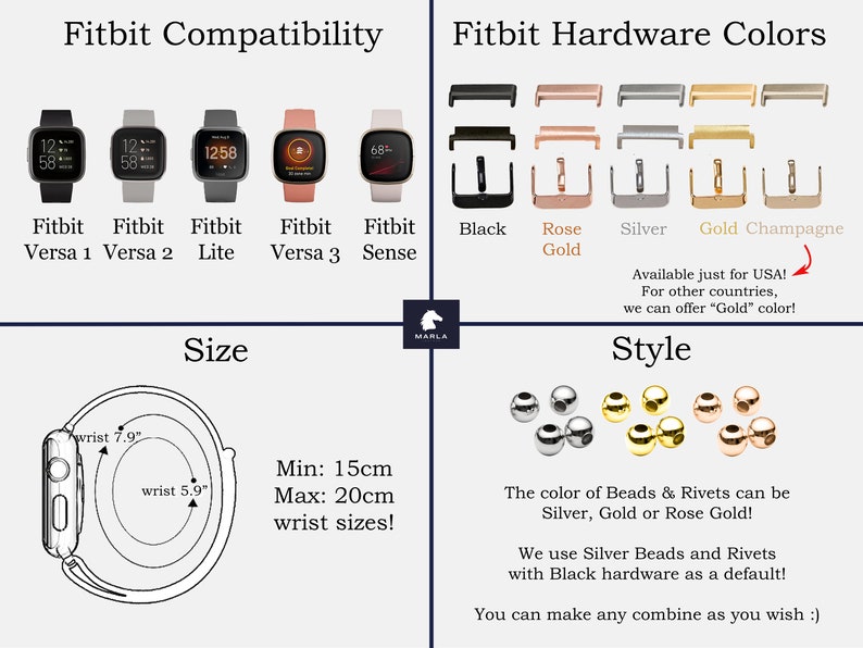 Cinturino per Fitbit Versa 4 3 2 1 da donna, cinturino in pelle per Fitbit Sense 2 da donna, cinturino intrecciato per Fitbit Sense da ragazza, cinturino con perline per Fitbit Lite immagine 4