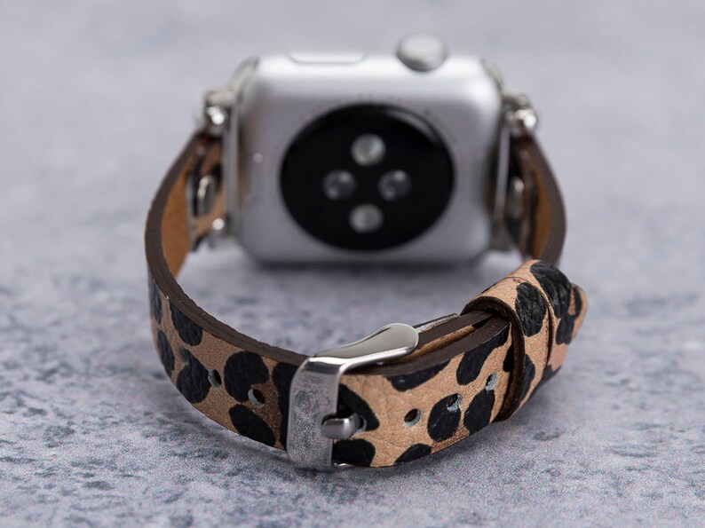 Leopard Apple Watch Band 38mm 40mm 42mm 44mm Lederen iWatch | Etsy