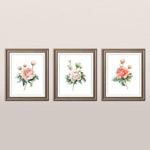 Serie di Ranuncoli | Acquerelli originali 20x25 cm, regalo mamma, sposi, matrimonio, ranuncoli dipinti a mano