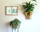Brass Wall Pockets Pair Set of 2 Vintage Wall Hanging Planter Plant Pot