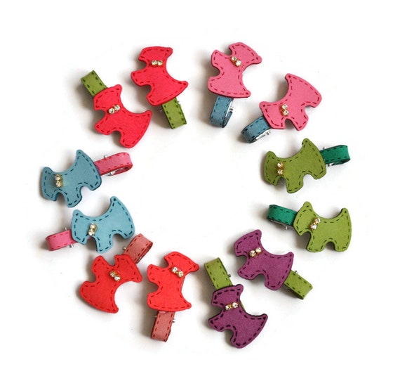 Scottie Dog Hair Clips x2 Crocodile Clips Hair Accessory Etsy