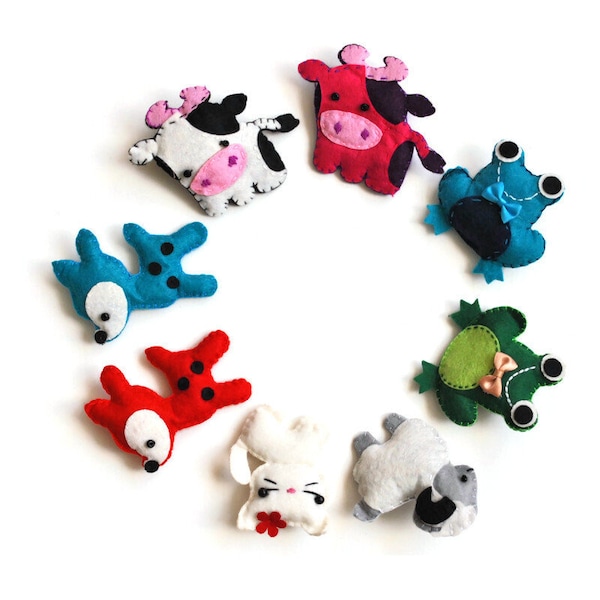 Handmade Felt Brooch - Frog - Cow - Cat - Sheep - Bambi - Vintage Inspired - Great Little Gifts