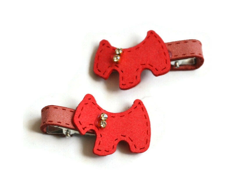 Scottie Dog Hair Clips x2 Crocodile Clips Hair Accessory Etsy 日本