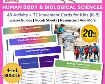 Human Body Activity Cards Bundle - Anatomy, Biology, Neuroscience (Digital Download)