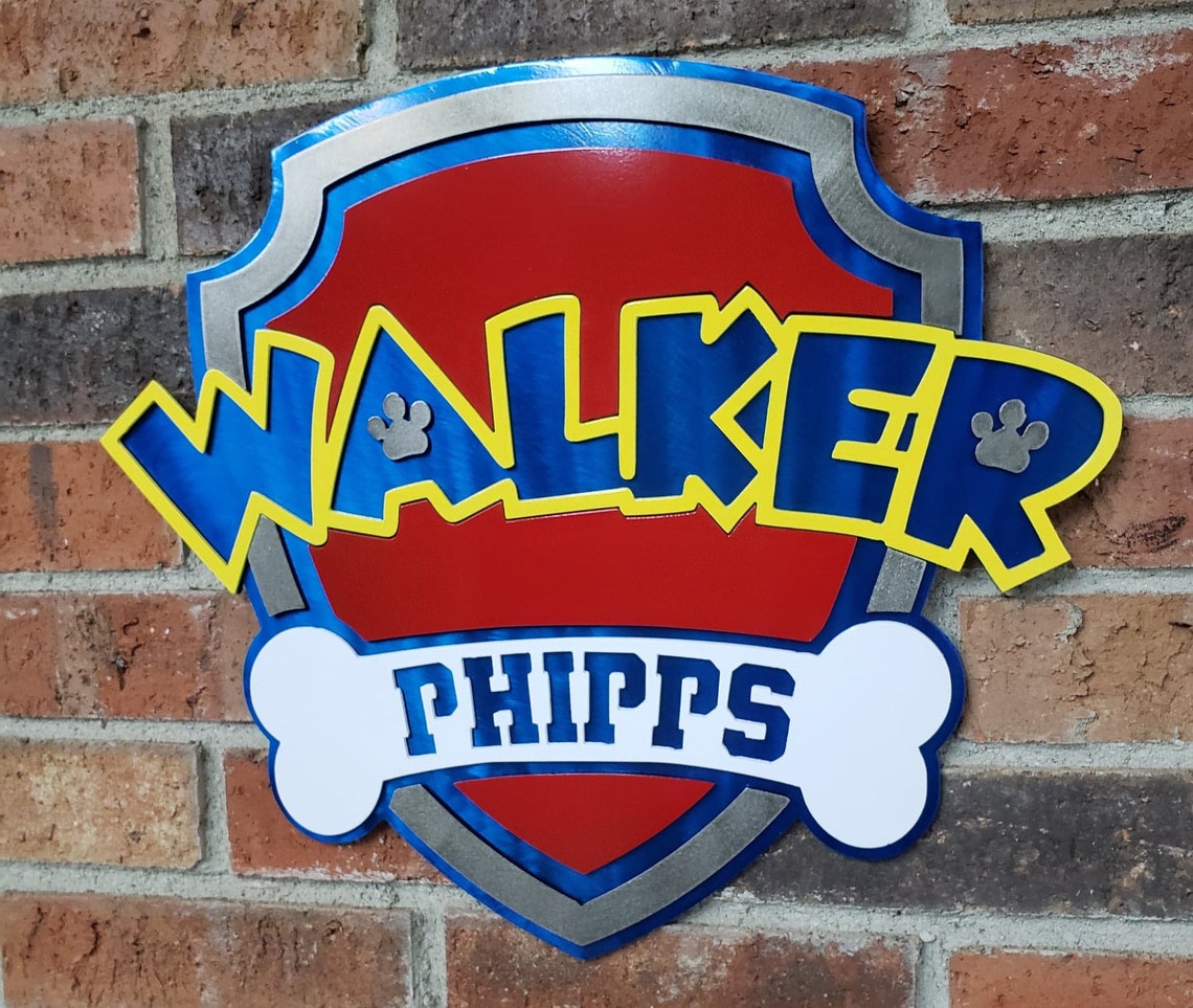 Paw Patrol Custom Name Sign for Childs Room Personalized | Etsy