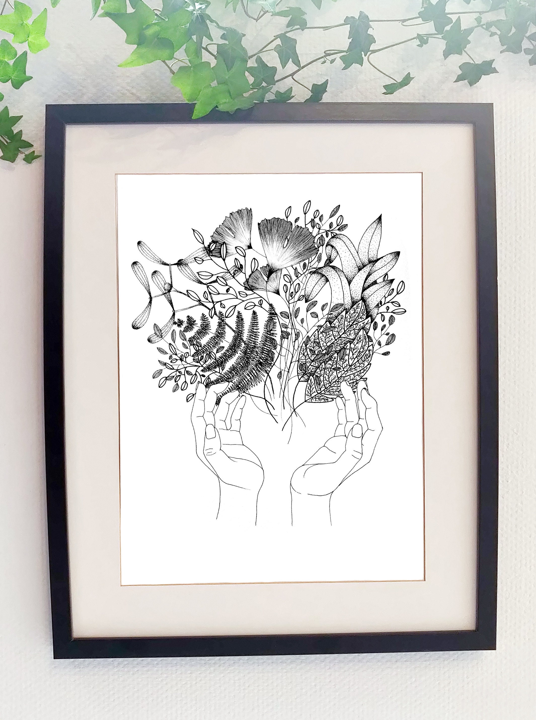 Affiche Mains et Fleurs Hands Flowers Print Bouquet