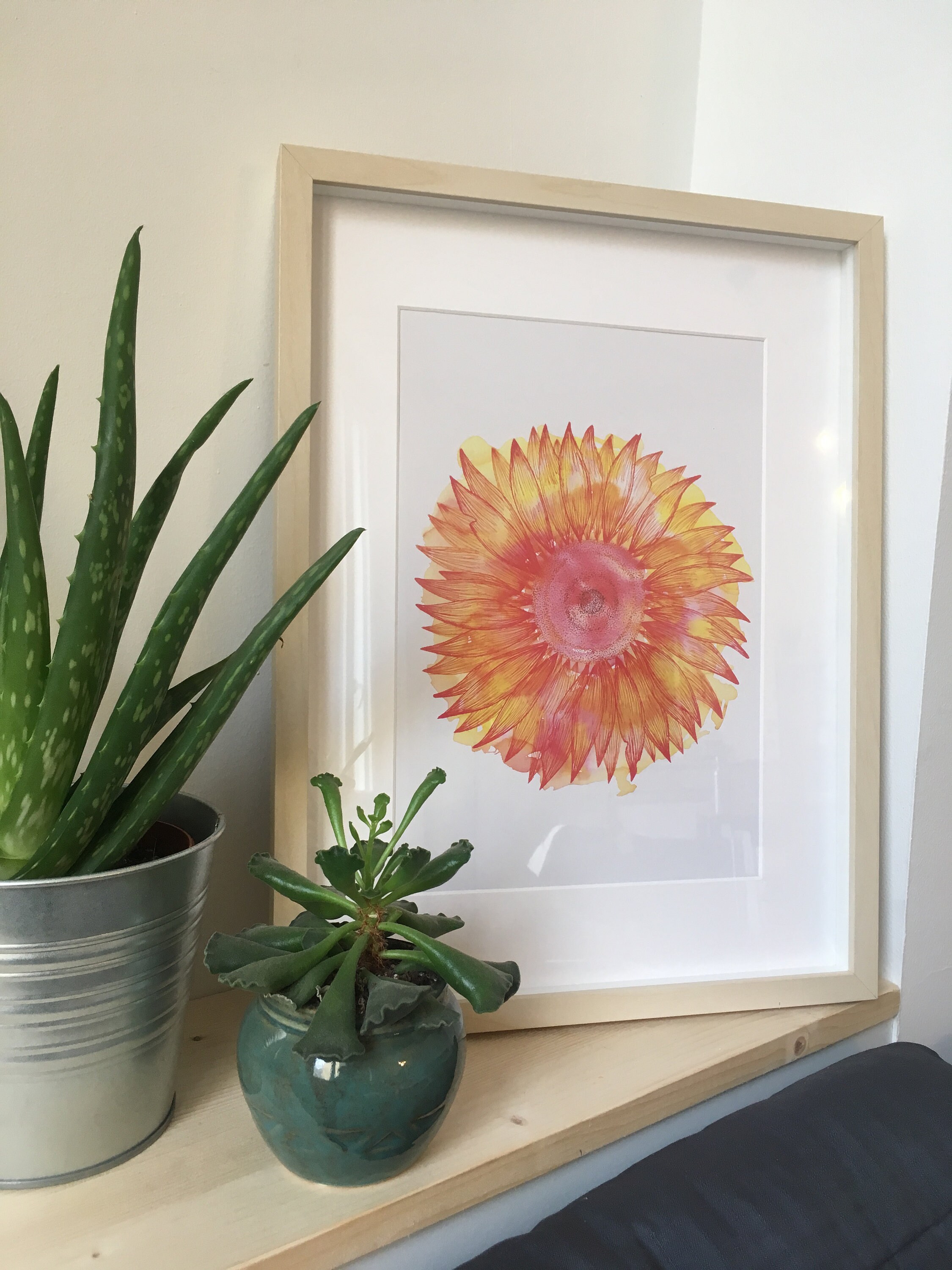 Affiche Tournesol Sunflower Print Recycled Paper Papier Recyclé