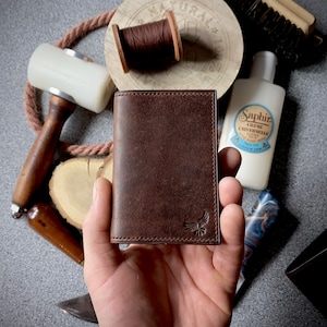 Handgemachtes Vintage Leder Kartenetui