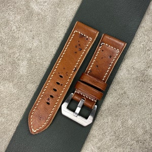 Handgemaakte leren horlogeband in Panerai-stijl