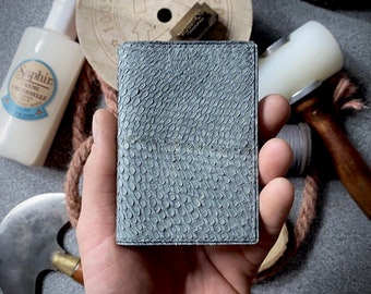 Handmade Salmon Leather Card Holder